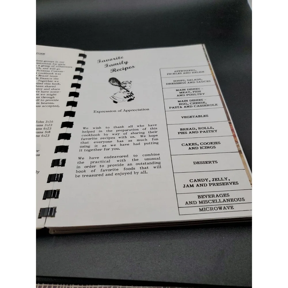 Cookbook spiral bound A Book of Favorite Recipes by Love Memorial Church NC Gold
